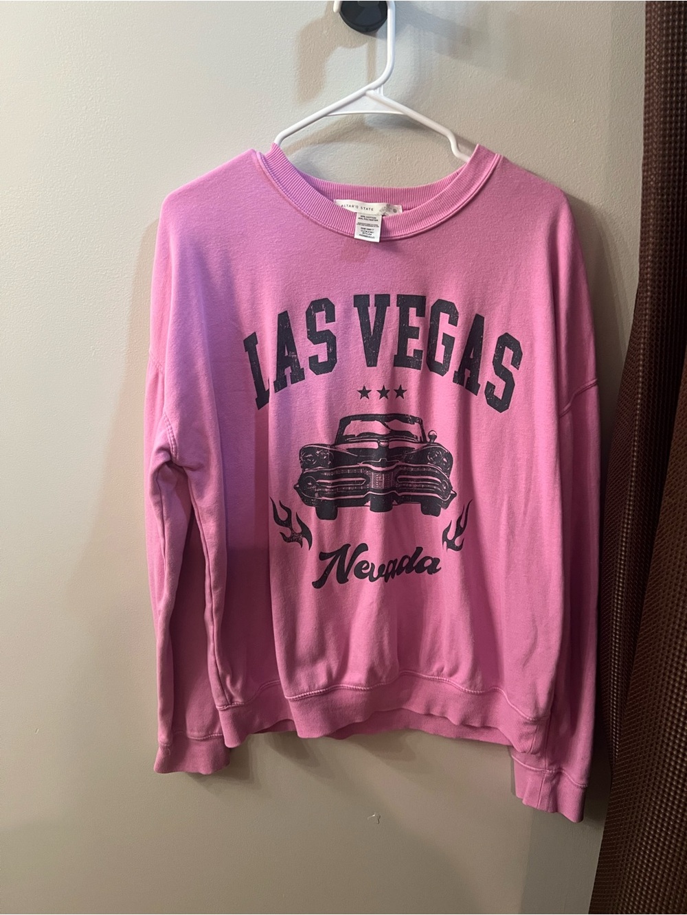 Altar'd State Pink Las Vegas Graphic Crewneck Sweatshirt